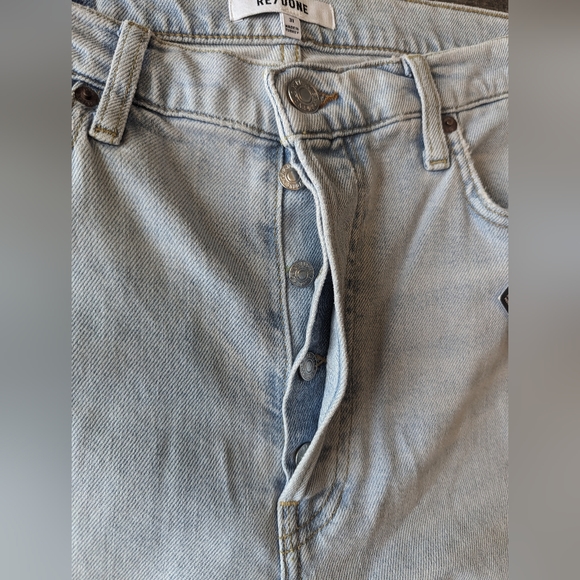 NWT Re/Done 70s Stove Pipe Icy Blue Jeans - Picture 6 of 10